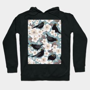 Waiting for the cherries // pattern // blue background Hoodie